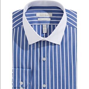 Perry Ellis Non Iron Dress Shirt-BLUE-16 34/35